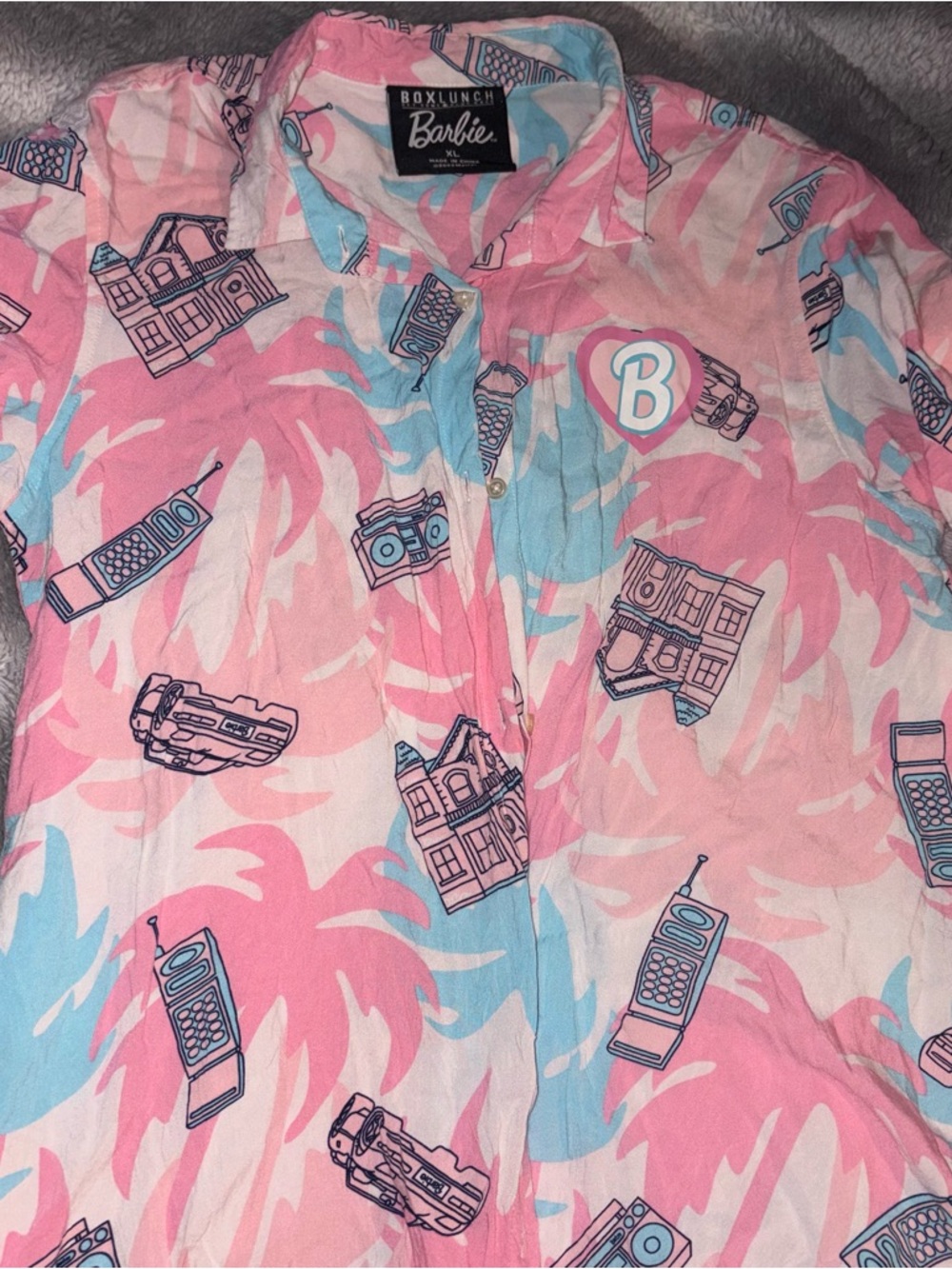 Barbie by BoxLunch Pink & Light Blue Button-Down Shirt